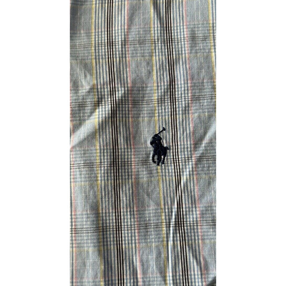 Ralph Lauren Men's Button Up Shirt, Blake XL Blue Plaid w/Pink &Yellow Navy Pony - Picture 4 of 10